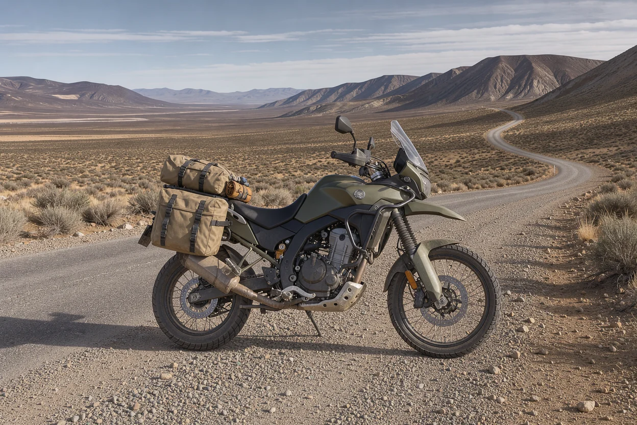 Illustrative scene for Choosing an Adventure Motorcycle for Long-Distance Travel