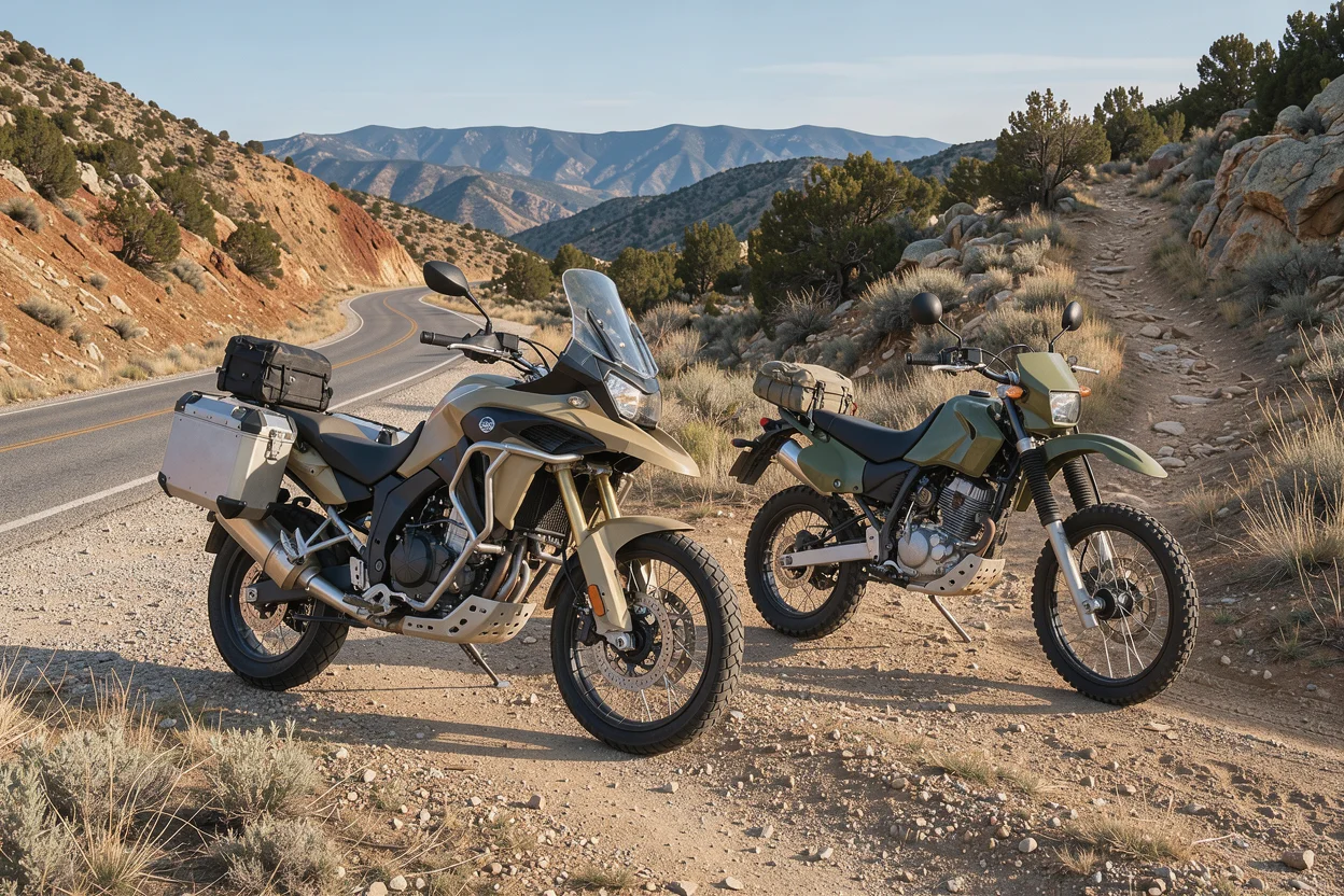 Illustrative scene for Adventure Motorcycle vs Dual-Sport: Buyer's Guide